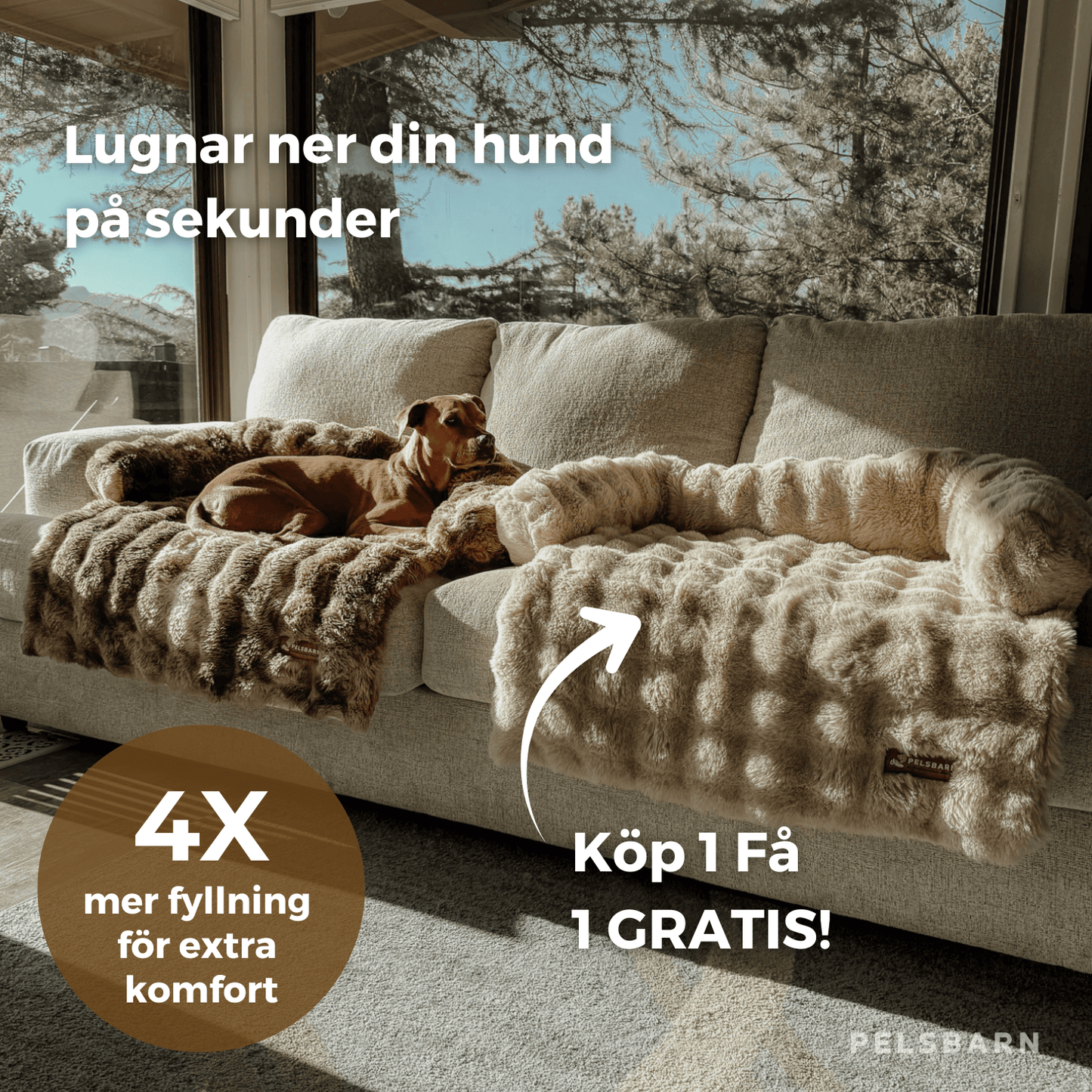 Pelsbarn Lyxigt Mysiga Hundsäng (1+1 GRATIS)