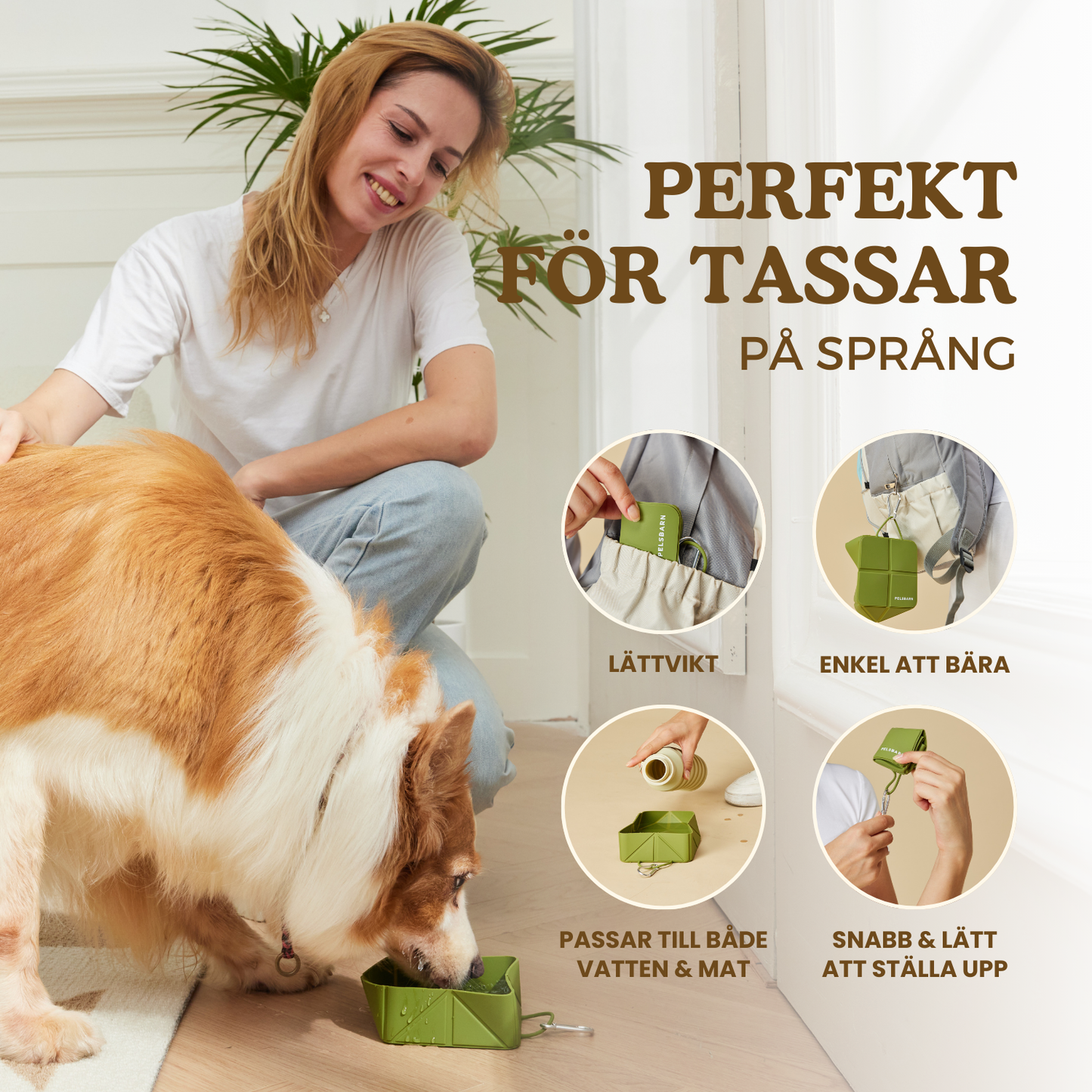 Hopfällbar Hundmatskål