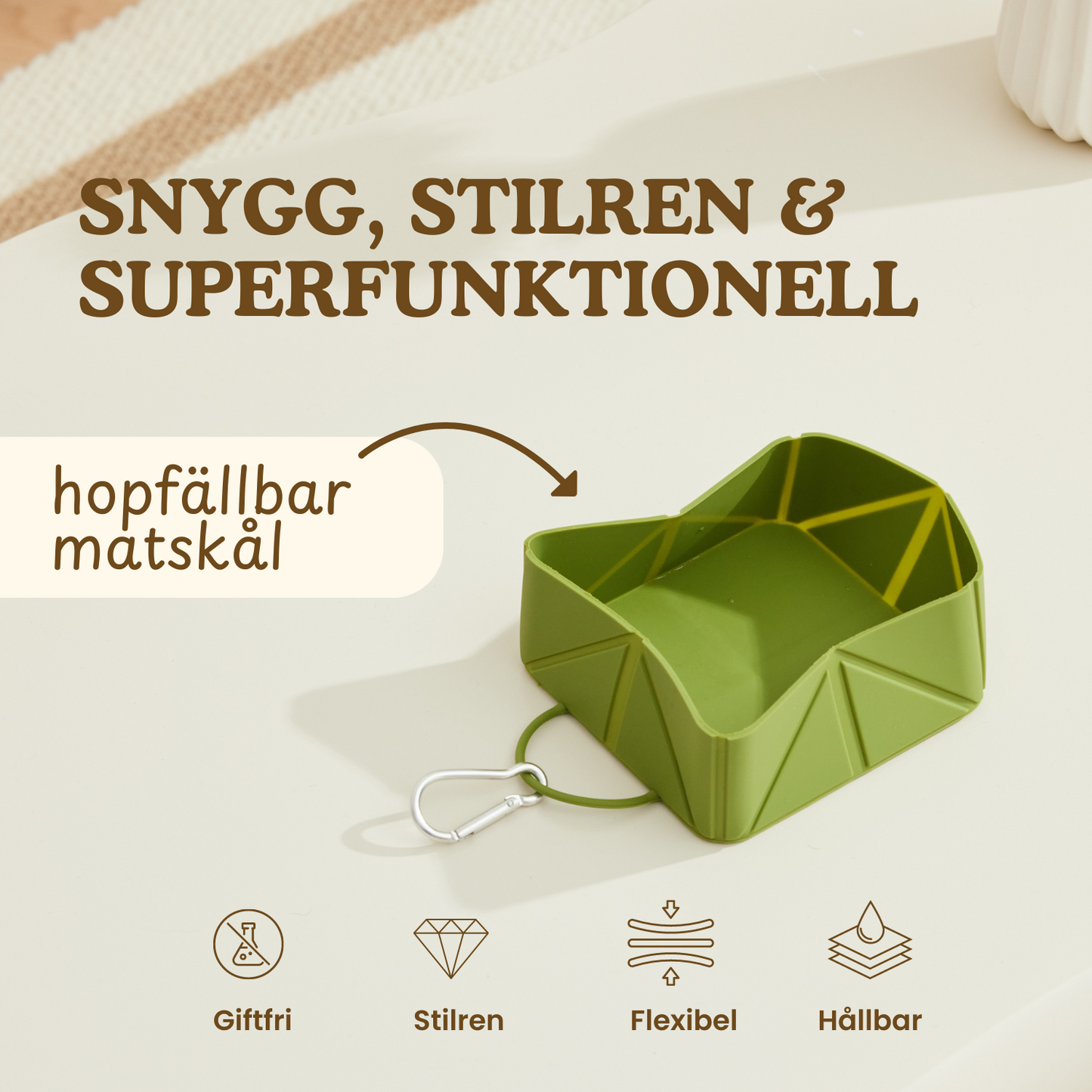 Hopfällbar Hundmatskål